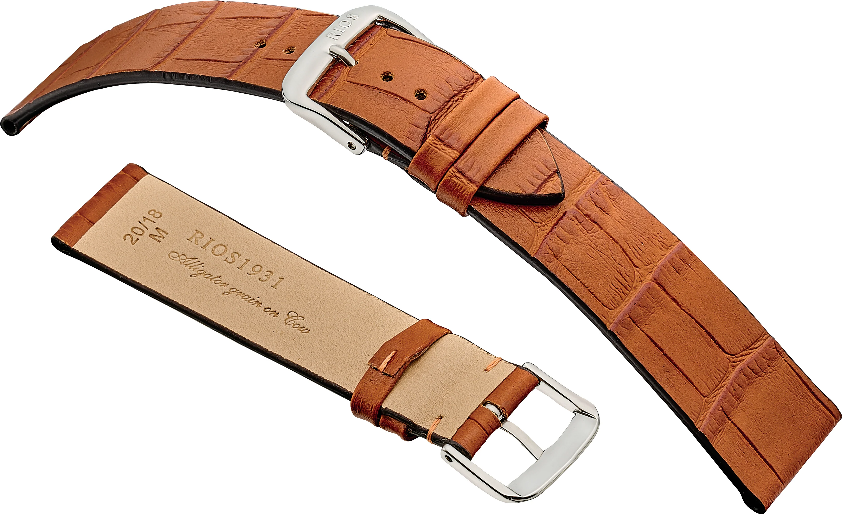 MIAMI Alligator Embossed Leather Watch Strap  R35 - Image 10