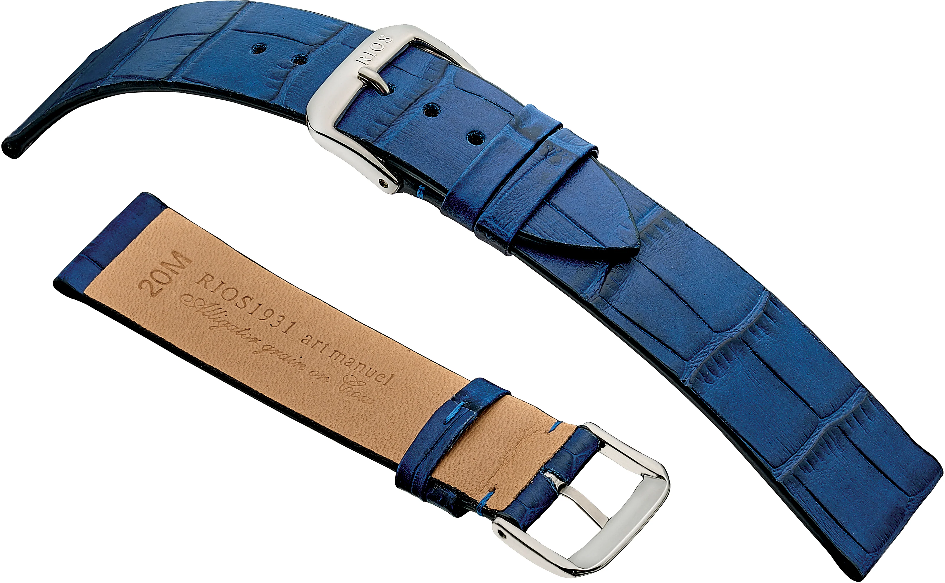 MIAMI Alligator Embossed Leather Watch Strap  R35 - Image 8