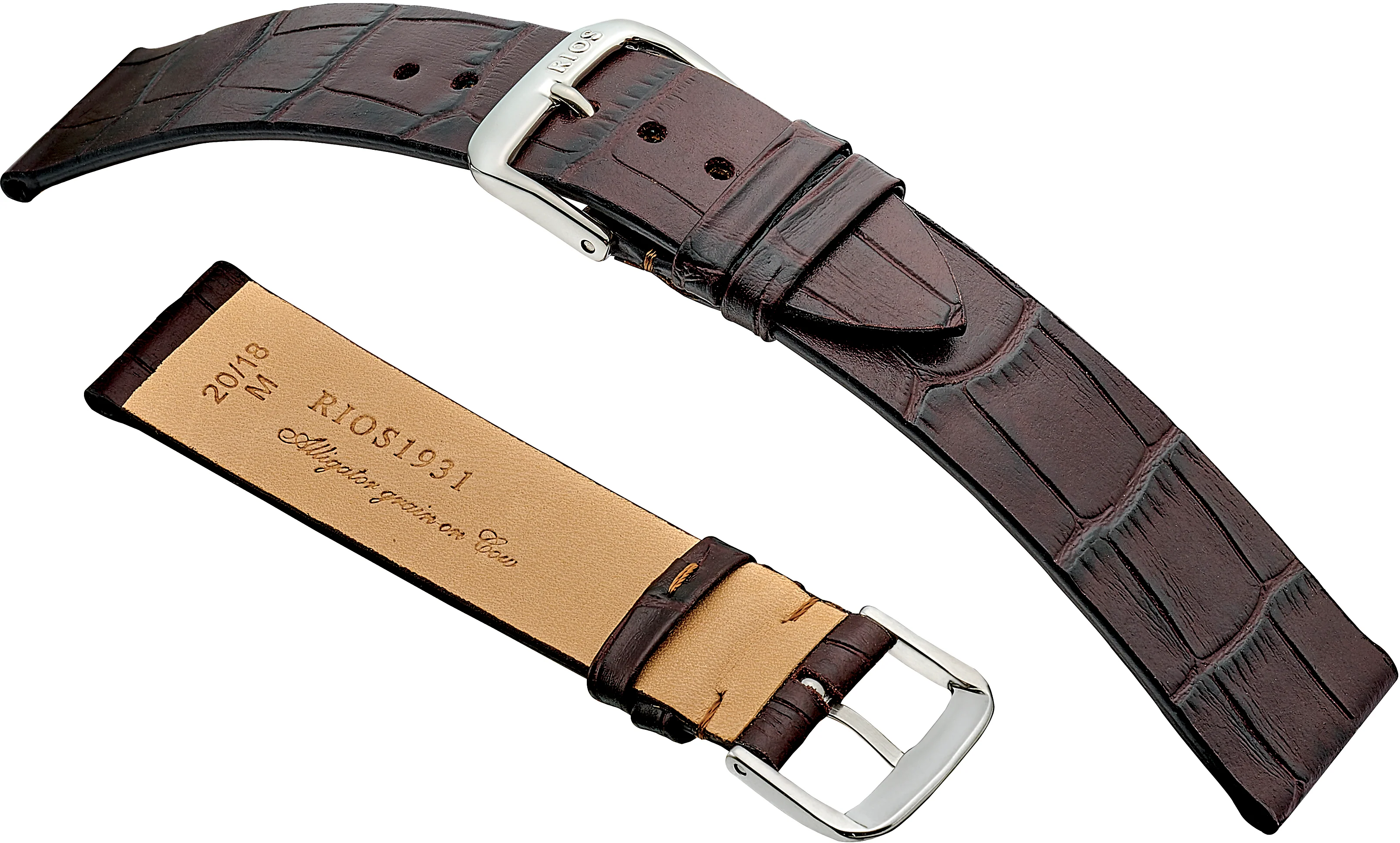 MIAMI Alligator Embossed Leather Watch Strap  R35 - Image 9
