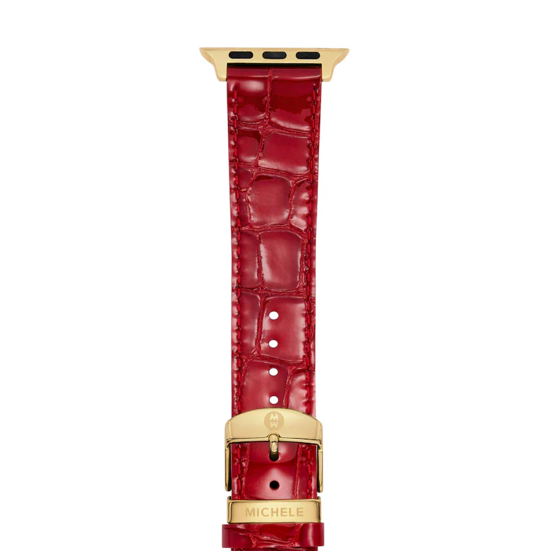 Michele 38/40/41/42mm and 42/44/45/46/49mm White Leather Band for Apple Watch® - Image 12