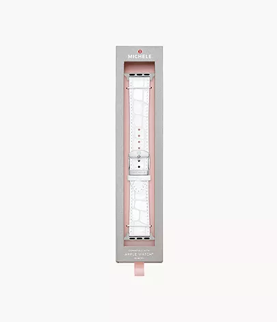 Michele 38/40/41/42mm and 42/44/45/46/49mm White Leather Band for Apple Watch® - Image 4