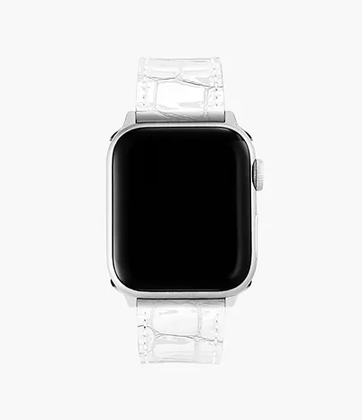 Michele 38/40/41/42mm and 42/44/45/46/49mm White Leather Band for Apple Watch® - Image 5