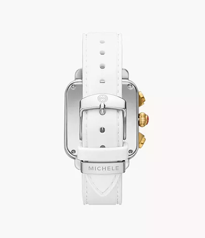 Michele Deco Deco Sport Chronograph Stainless Steel Black Silicone Watch - Image 5