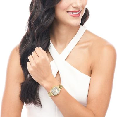 MICHELE Watches Meggie Gold Diamond Stainless Steel Watch (29mm) - Image 3