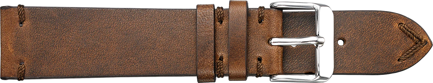 Fleurus Vintage Leather Watchband w/ Detail Stitch  302 - Image 2