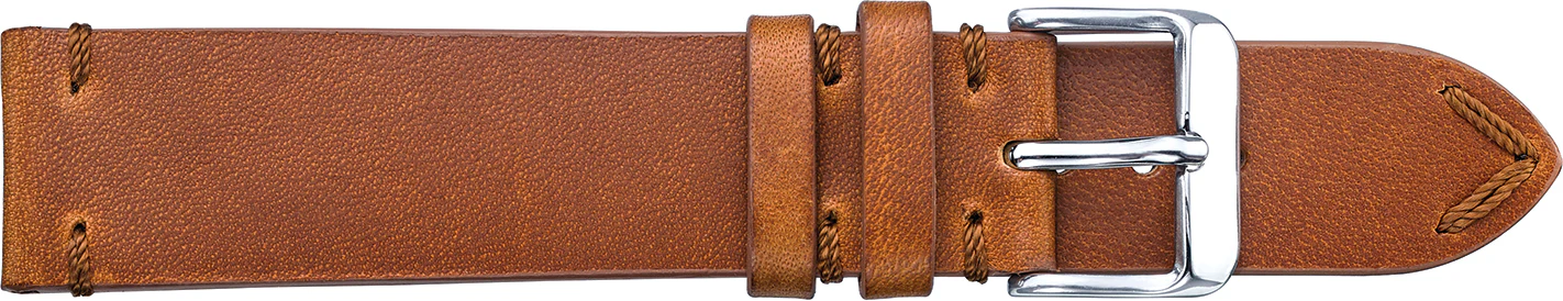 Fleurus Vintage Leather Watchband w/ Detail Stitch  302 - Image 3