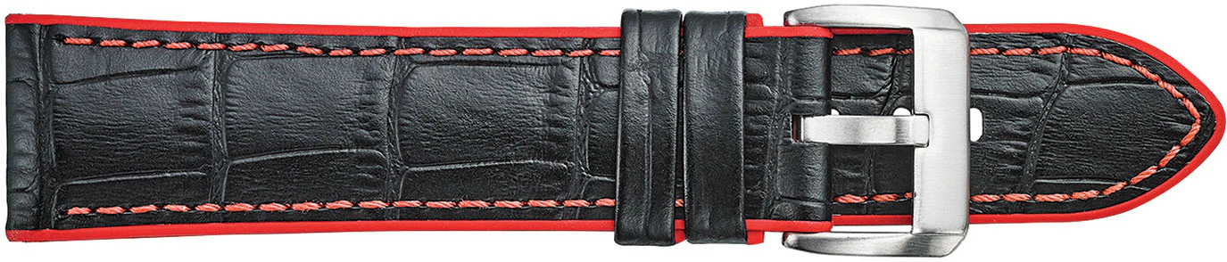 Alligator Embossed Leather Watchband with Silicone Lining  368 - Image 3