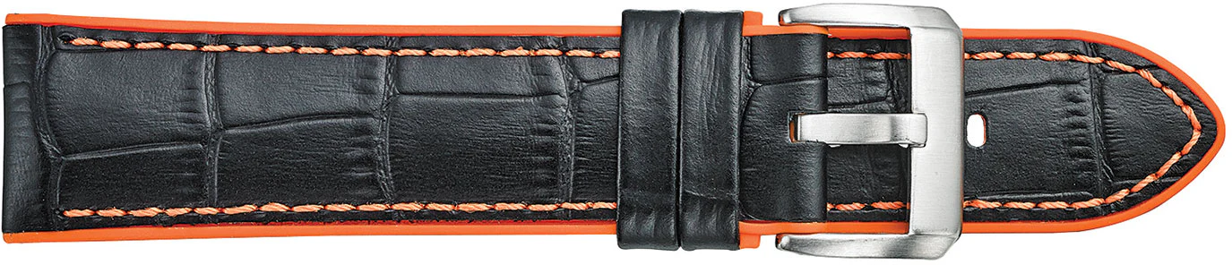 Alligator Embossed Leather Watchband with Silicone Lining  368 - Image 4