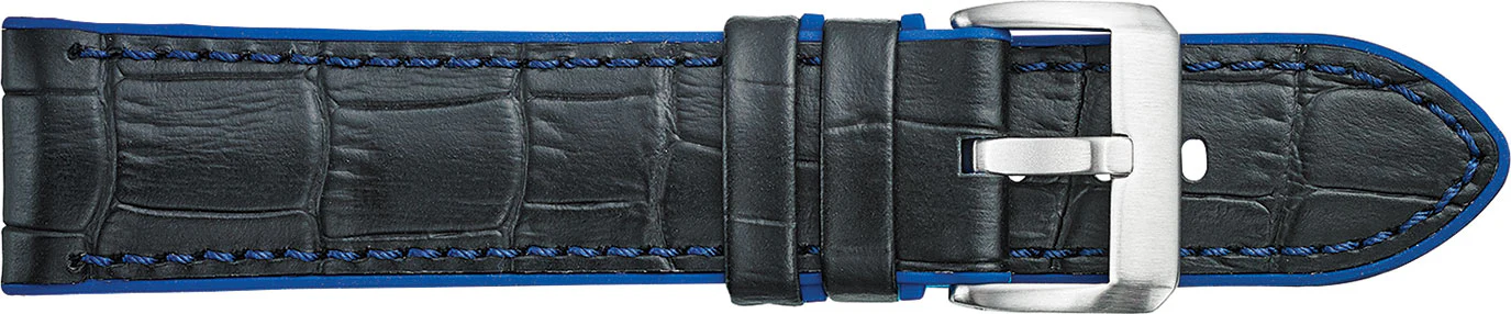 Alligator Embossed Leather Watchband with Silicone Lining  368 - Image 5