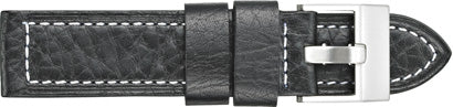 Heavy Bull Leather Watch Band with White Stitch 375 - Image 2