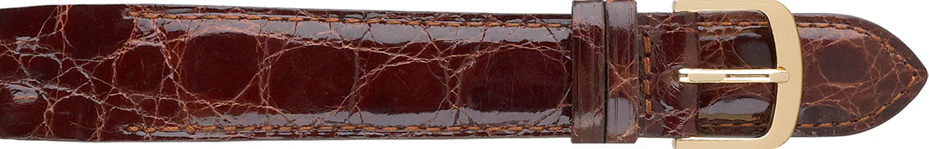 Fleurus Open End Genuine Polished Crocodile Watch Strap 394