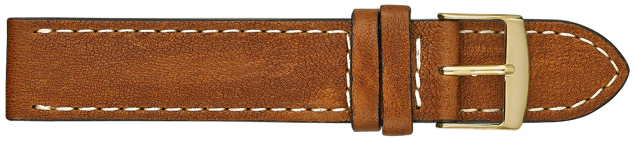 Fleurus Rustic Leather Watchband with Ecru Stitch  595 - Image 2