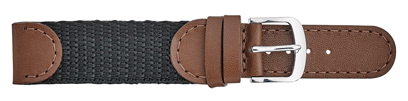 Fleurus Swiss Army® Style Mesh Watchband with Leather Ends  6785 - Image 2
