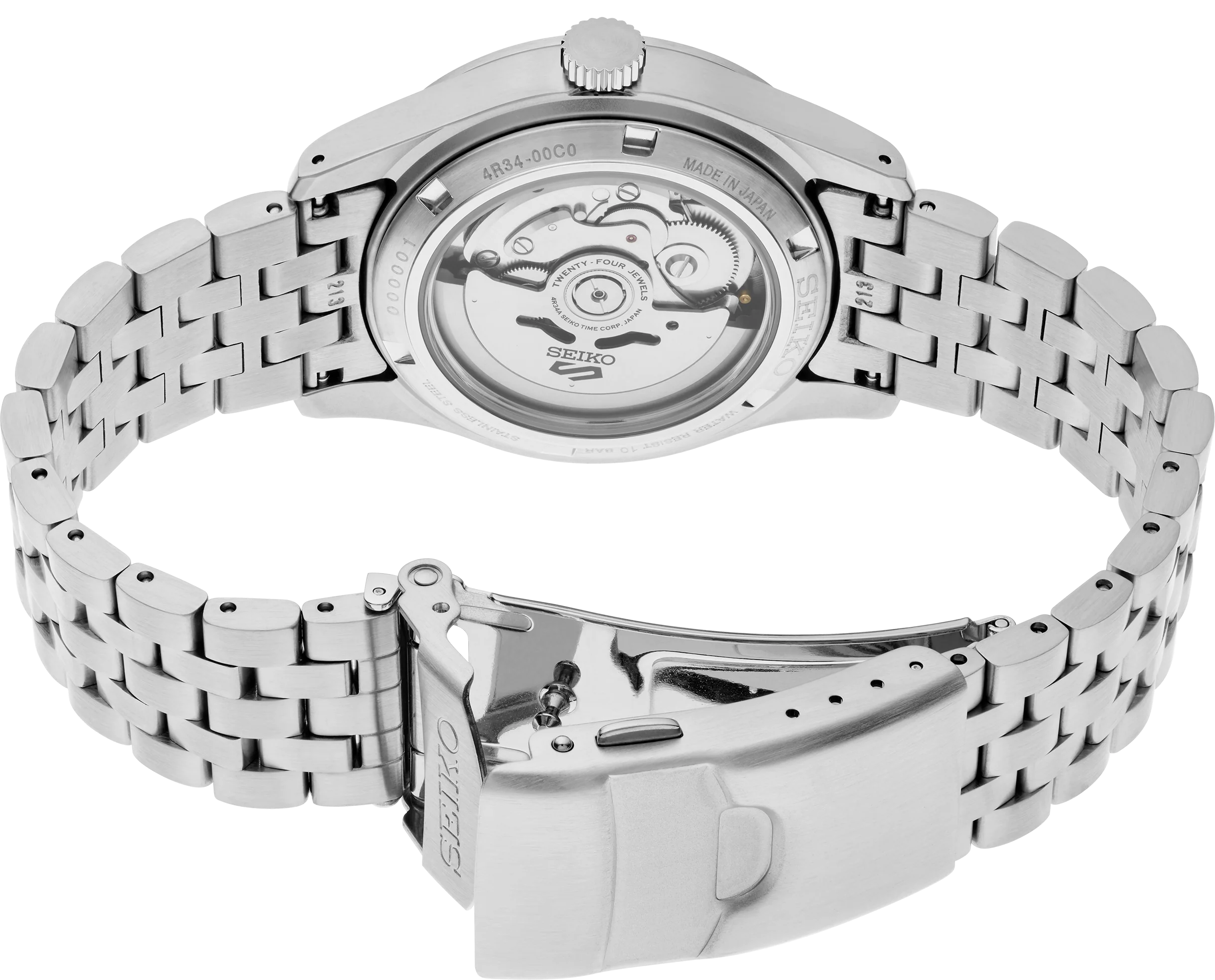 Seiko 5 Sports Automatic GMT Watch with Silver-White Dial - Image 2