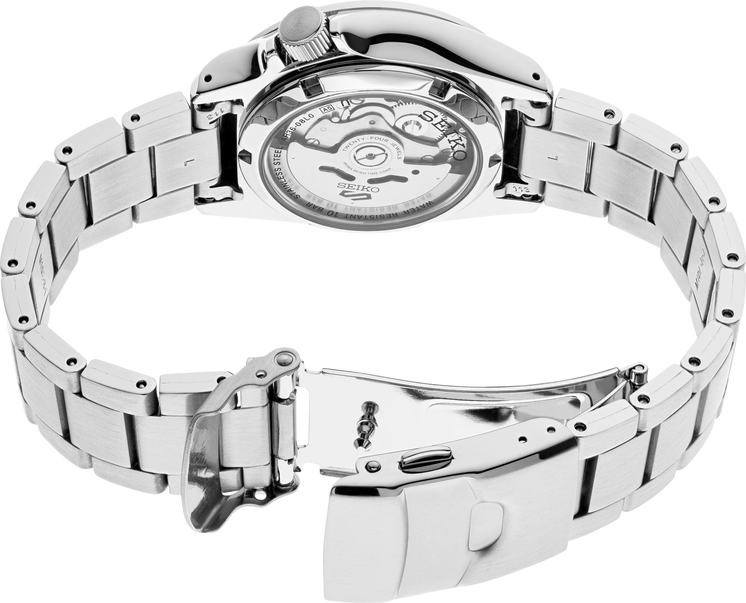 Seiko 5 Sports Men's Watch Silver-tone 44.6mm Stainless Steel - Image 3