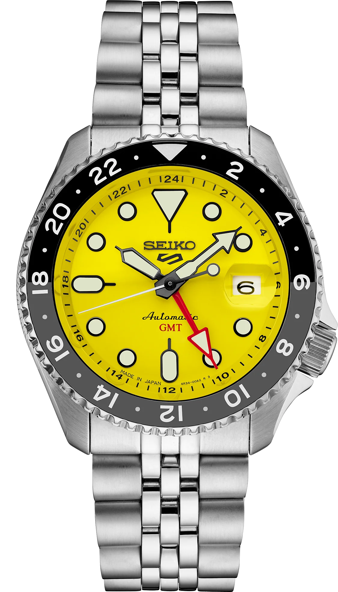 Seiko 5 Sports SKX GMT U.S. Special Creation Bright Yellow Dial