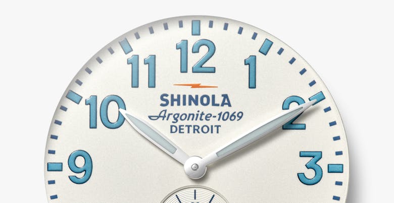 Shinola 41MM Runwell Velvet Alabaster with Blue Index Steel Watch - Image 10