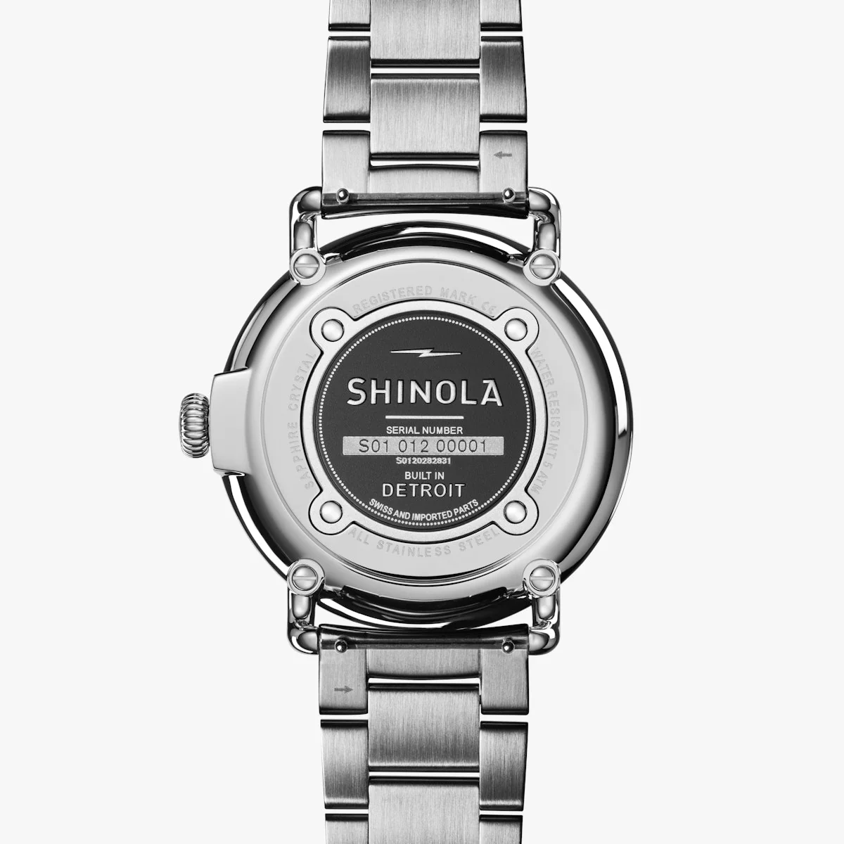Shinola 41MM Runwell Velvet Alabaster with Blue Index Steel Watch - Image 8
