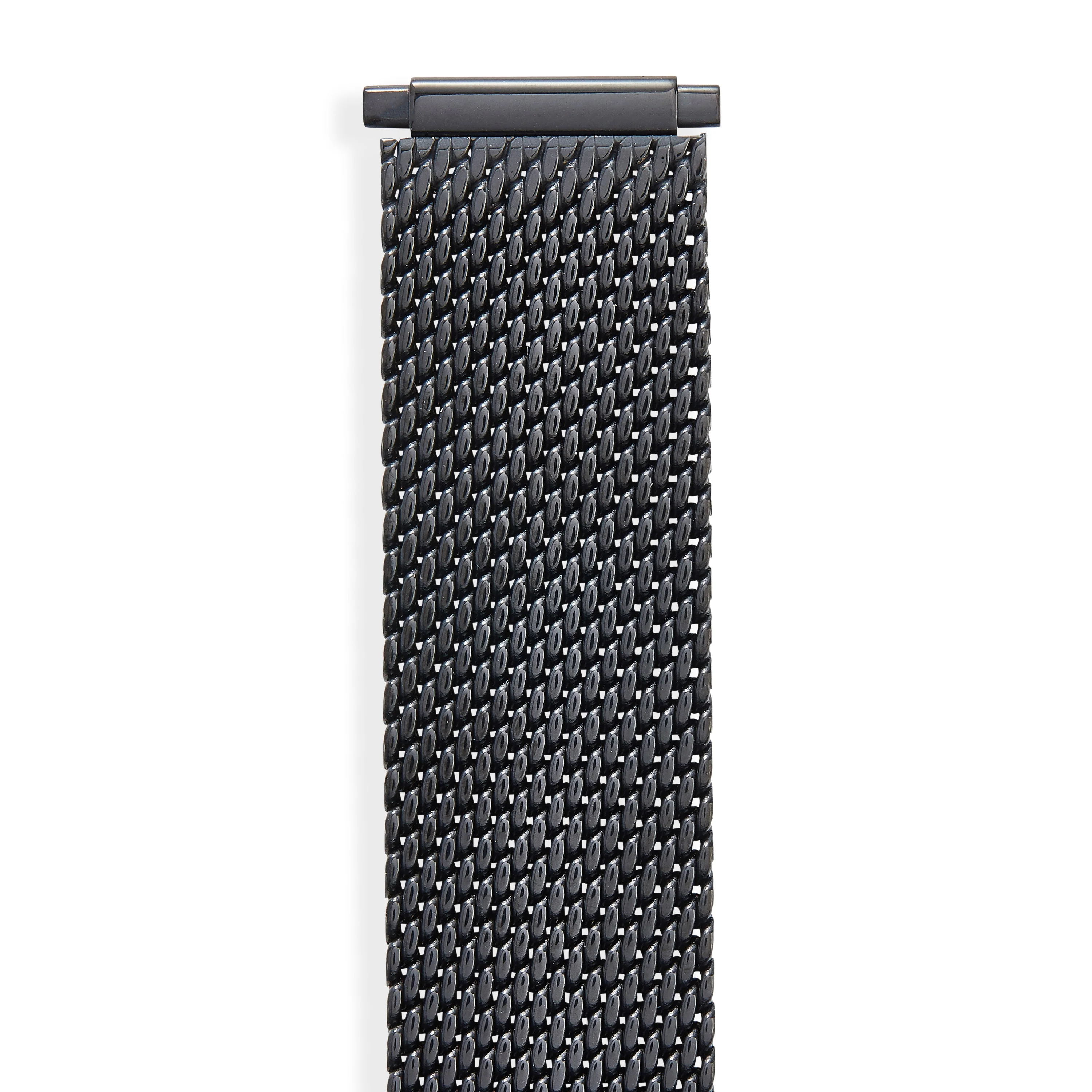 Mens 18-22MM Stainless Steel Mesh Band with Straight Adjustable End in Gold, Silver or Black - Image 4