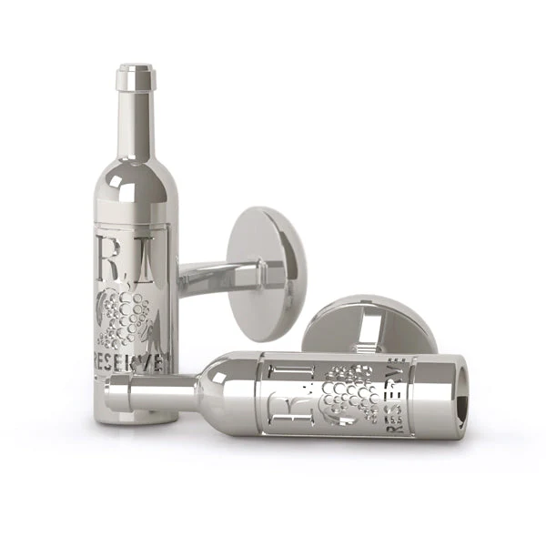 Sterling Silver Wine Bottle & Glass Set - Image 2