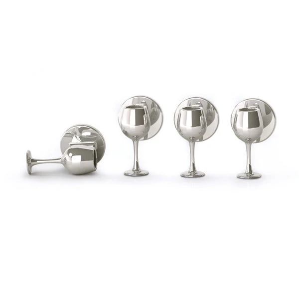 Sterling Silver Wine Bottle & Glass Set - Image 3