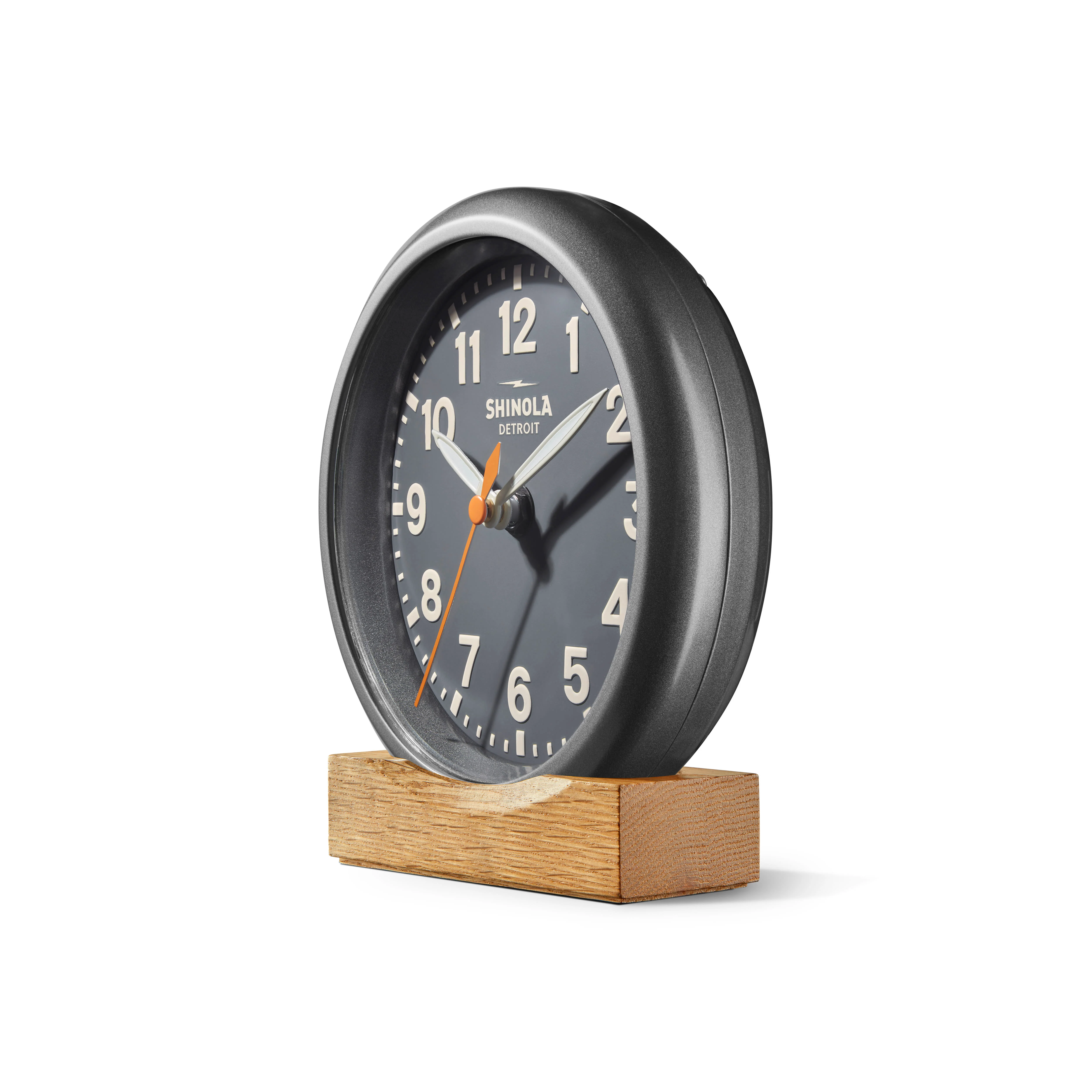 The Runwell 6" Desk Clock Gunmetal/Gray/Cream - Image 2